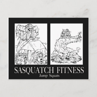 Sasquatch Fitness Serie Bild #1 JUMP SQUATS Postkarte