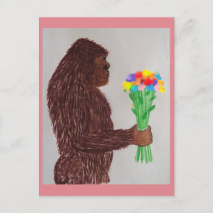 Sasquatch flowers love postkarte