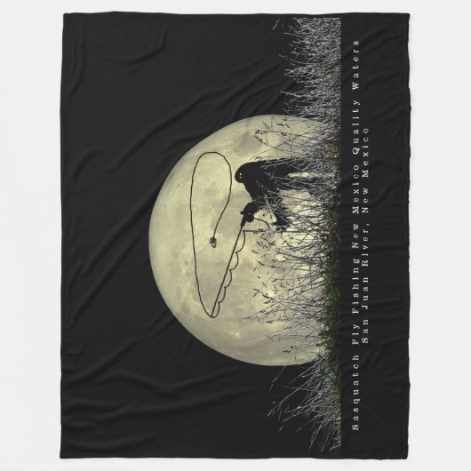 Sasquatch Fly Fishing Fleece Blanket (Vorderseite)