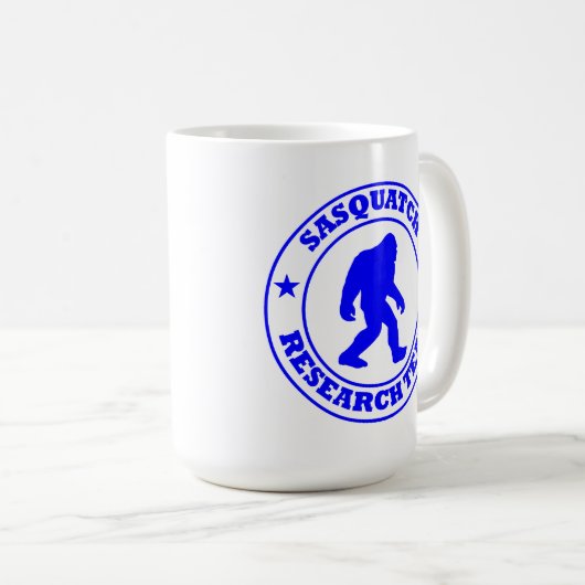 SASQUATCH FORSCHUNGSTEAM - blaues Prologo Bigfoots Kaffeetasse (VorderseiteRechts)