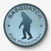 Sasquatch für den Präsidenten Pappteller (Vorderseite)