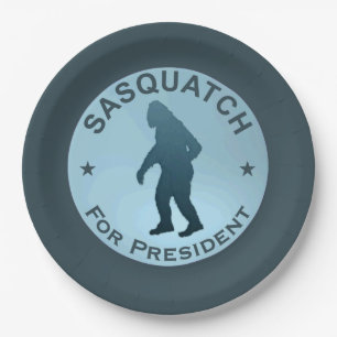 Sasquatch für den Präsidenten Pappteller