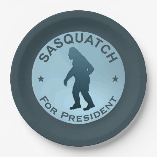 Sasquatch für den Präsidenten Pappteller (Vorderseite)