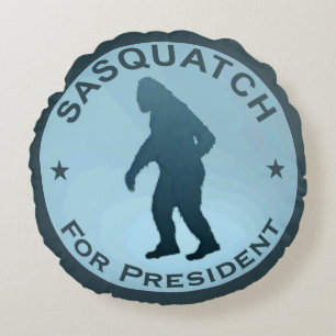 Sasquatch für den Präsidenten Rundes Kissen