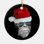 Sasquatch geheime Sankt Weihnachtsbaum-Verzierung Keramik Ornament (Vorne)