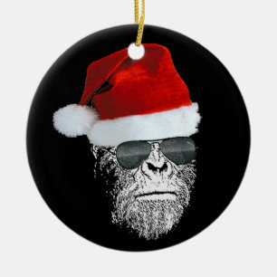 Sasquatch geheime Sankt Weihnachtsbaum-Verzierung Keramik Ornament