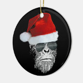 Sasquatch geheime Sankt Weihnachtsbaum-Verzierung Keramik Ornament (Links)
