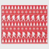 Sasquatch Gemustert Bigfoot Weihnachtsfeiertage Geschenkpapier (Flach)