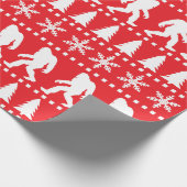 Sasquatch Gemustert Bigfoot Weihnachtsfeiertage Geschenkpapier (Ecke)