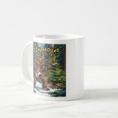 Sasquatch Gitarre Rockt um den Weihnachtsbaum Kaffeetasse (Vorderseite Links)