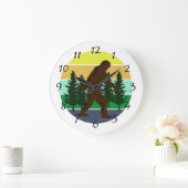 Sasquatch glaubver | Vintager Sonnenuntergang Große Wanduhr (Zuhause)