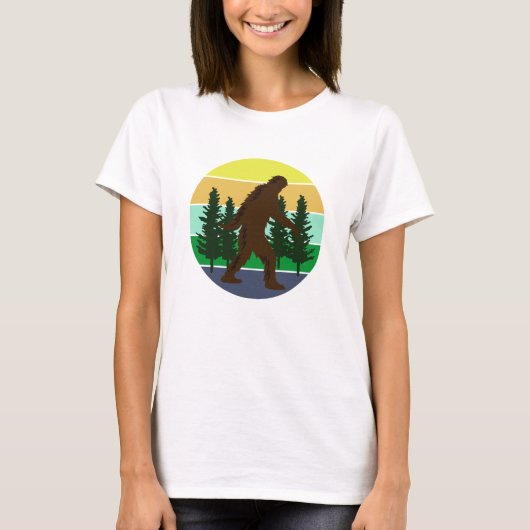 Sasquatch glaubver | Vintager Sonnenuntergang T-Shirt (Vorderseite)