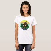 Sasquatch glaubver | Vintager Sonnenuntergang T-Shirt (Vorne ganz)