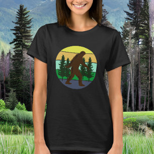 Sasquatch glaubver Vintager Sonnenuntergang T-Shirt