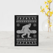 Sasquatch Going Snowboarden Ugly Christmas Bigfoo Karte (Gelbe Blume)