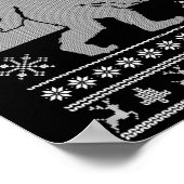 Sasquatch Going Snowboarden Ugly Christmas Bigfoo Poster (Ecke)