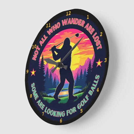 Sasquatch Golf Funny Wall Große Wanduhr (Winkel)