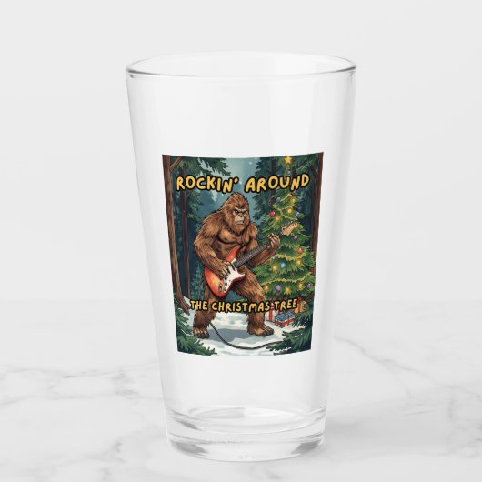 Sasquatch Guitar Rockin' Around Christmas Tree Glas (Vorderseite)
