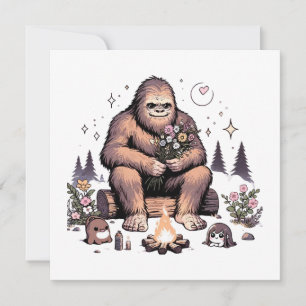 Sasquatch hält Blumen