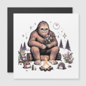 Sasquatch hält Blumen Magnetkarte (Vorne/Hinten)