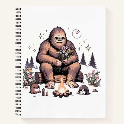 Sasquatch hält Blumen Notizblock (Vorderseite)