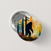 Sasquatch Herbstlandschaft Sonnenuntergang Button (Vorne & Hinten)