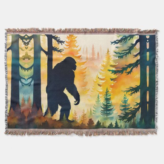 Sasquatch Herbstlandschaft Sonnenuntergang Decke (Vorderseite)