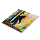 Sasquatch Herbstlandschaft Sonnenuntergang Fliese (Seite)