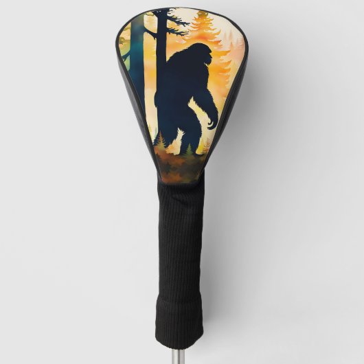 Sasquatch Herbstlandschaft Sonnenuntergang Golf Headcover (Vorderseite)