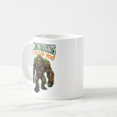 Sasquatch hinterlässt Fußspuren lustiger Cryptid-H Kaffeetasse (Vorderseite Links)
