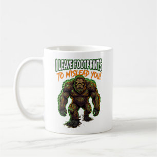 Sasquatch hinterlässt Fußspuren lustiger Cryptid-H Kaffeetasse