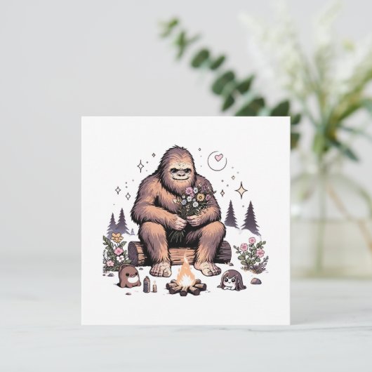Sasquatch Holding-Blume Einladung (Stehend Vorderseite)