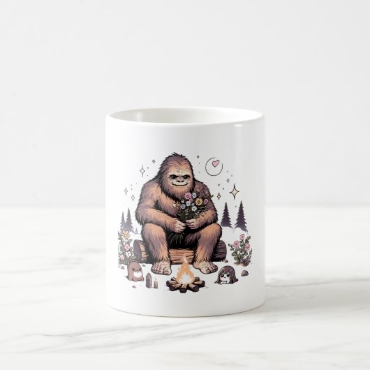 Sasquatch Holding-Blume Kaffeetasse (Mittel)