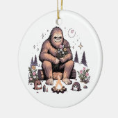 Sasquatch Holding-Blume Keramik Ornament (Links)