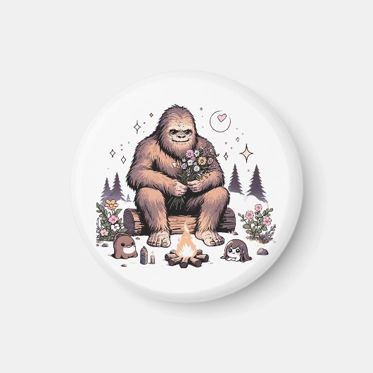 Sasquatch Holding-Blume Magnet (Vorne)