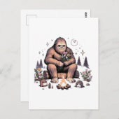 Sasquatch Holding-Blume Postkarte (Vorne/Hinten)