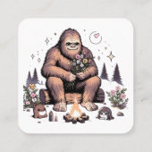 Sasquatch Holding-Blume Quadratische Visitenkarte (Rückseite)