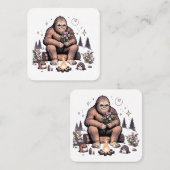 Sasquatch Holding-Blume Quadratische Visitenkarte (Vorne/Hinten)