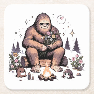 Sasquatch Holding-Blume Rechteckiger Pappuntersetzer