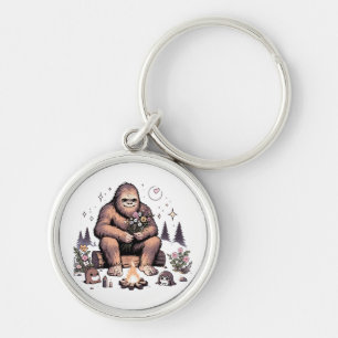 Sasquatch Holding-Blume Schlüsselanhänger