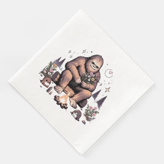 Sasquatch Holding-Blume Serviette (Ecke)