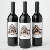 Sasquatch Holding-Blume Weinetikett (Flaschen)