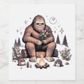 Sasquatch Holding-Blume Weinetikett (Einzelnes Label)