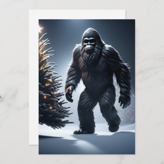 Sasquatch Holiday Card Feiertagskarte (Vorne/Hinten)