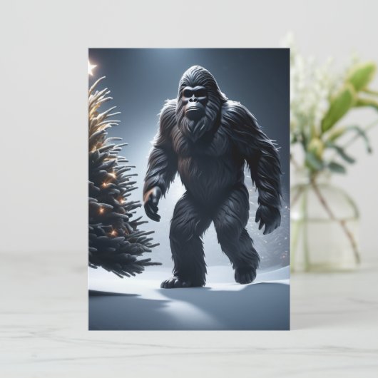 Sasquatch Holiday Card Feiertagskarte (Stehend Vorderseite)