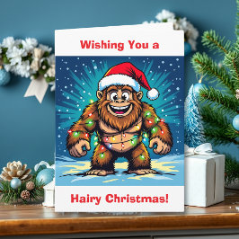 Sasquatch Humor and Pun Personalized Christmas Karte
