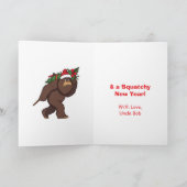 Sasquatch Humor und Wortspiel personalisierte Wei Karte (Innenseite)