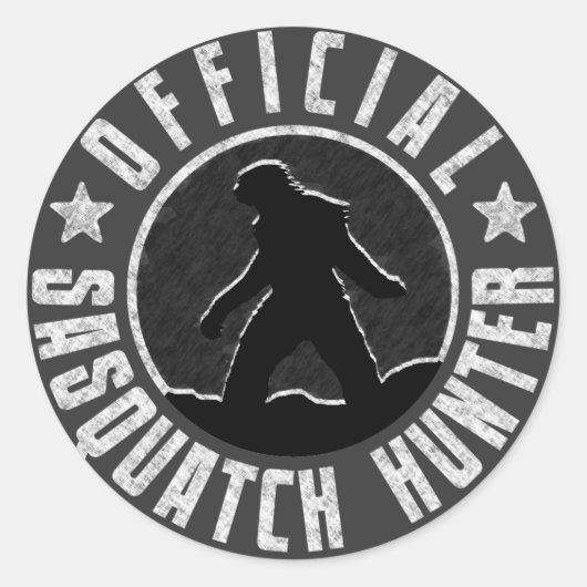 Sasquatch HUNTER Circle Logo Runder Aufkleber (Vorderseite)