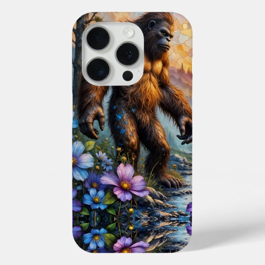 Sasquatch im Floral Mountain Tal Case-Mate iPhone Hülle (Rückseite)