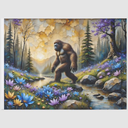 Sasquatch im Floral Mountain Tal Seidenpapier (Vorderseite)